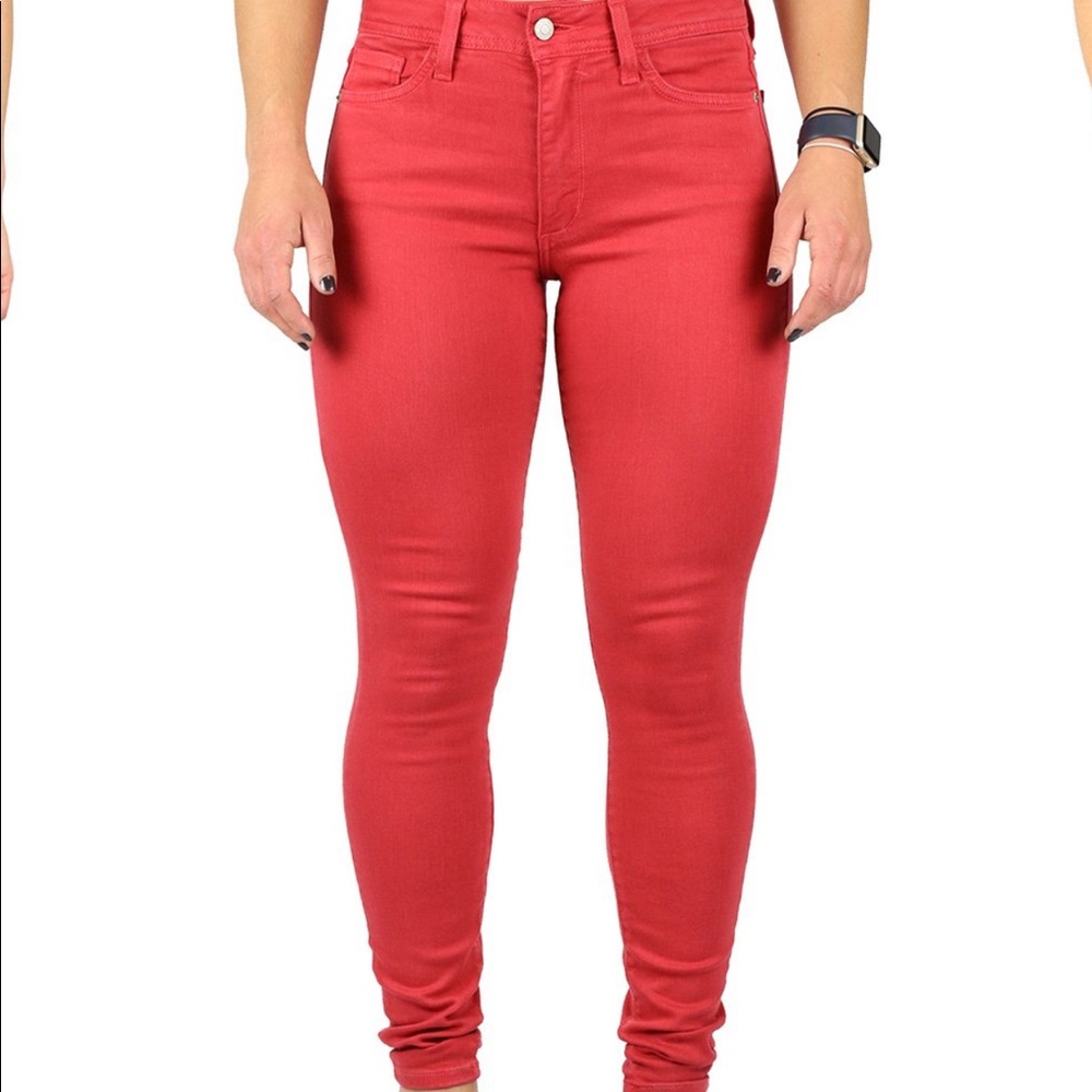 Fran Denim JULIE HIGH RISE SKINNY BURNT RED